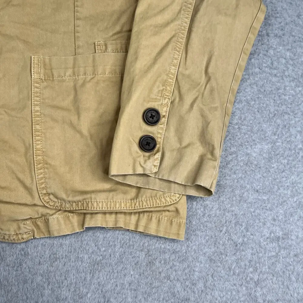 Gap Kids 3 Button Coat Youth XL Beige Canvas Pockets Casual Classic